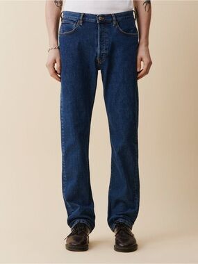 Jeanerica Vintage 95 Straight Leg Jeans Dark Wash Organic Cotton Size 27/32